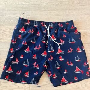U.S. Polo Assn. Red and Blue Swim Shorts